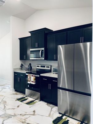Interior, Kitchen, Marble, Stainless Steel Appliances