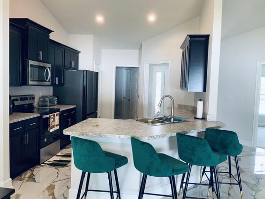 Interior, Kitchen, Marble, Recessed Lighting, Stainless Steel Appliances