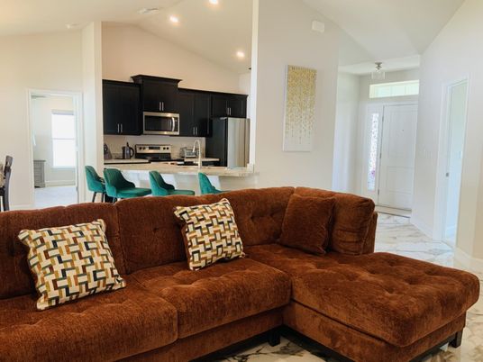 Interior, Kitchen, Living room, Marble, Recessed Lighting, Stainless Steel Appliances