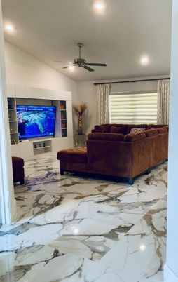 Interior, Living room, Marble, Recessed Lighting