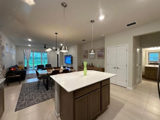 Dining room, Interior, Kitchen, Living room, Pendant Lights, Recessed Lighting