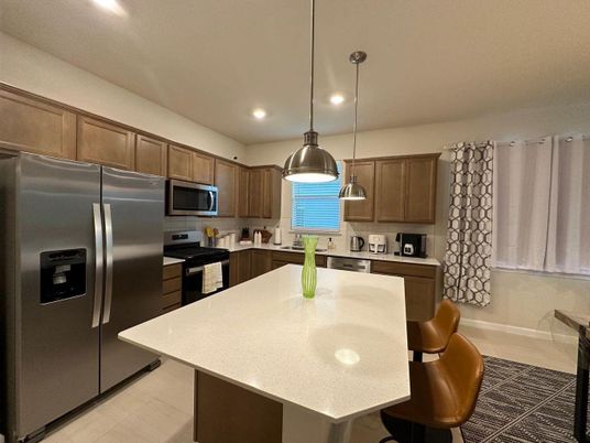 Interior, Kitchen, Pendant Lights, Recessed Lighting, Stainless Steel Appliances