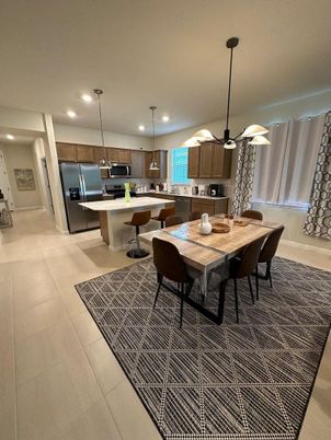 Dining room, Interior, Kitchen, Pendant Lights, Recessed Lighting, Stainless Steel Appliances