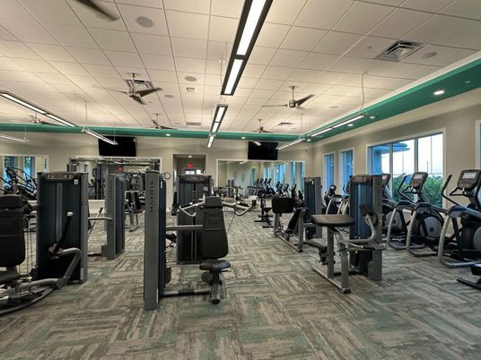 Fitness Equipment, Gym, Interior, Recessed Lighting