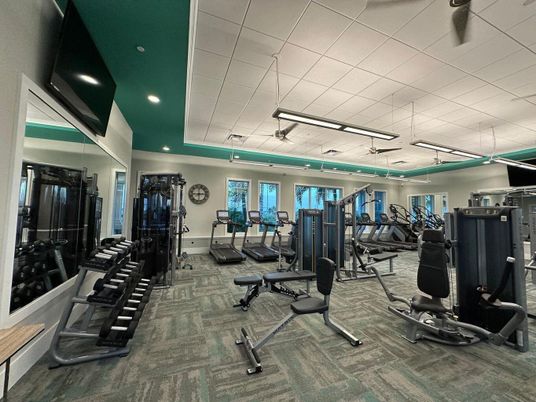 Fitness Equipment, Gym, Interior, Recessed Lighting