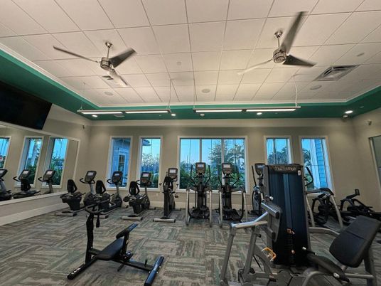 Fitness Equipment, Gym, Interior, Recessed Lighting