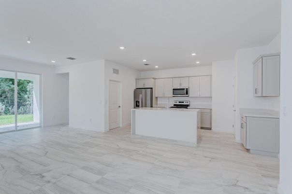 Interior, Kitchen, Marble, Recessed Lighting, Stainless Steel Appliances