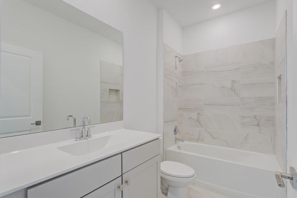 Bathroom, Interior, Marble Walls, Recessed Lighting