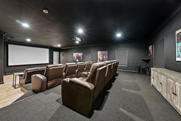 Home Theatre Room, Interior, Projection Screen, Recessed Lighting, Theatre Room