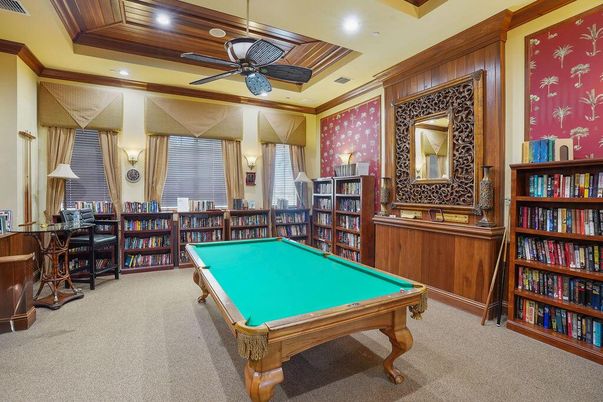 Billiard Table, Game Room, Interior, Recessed Lighting