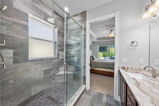 Bathroom, Bedroom, Glass Shower, Interior, Recessed Lighting