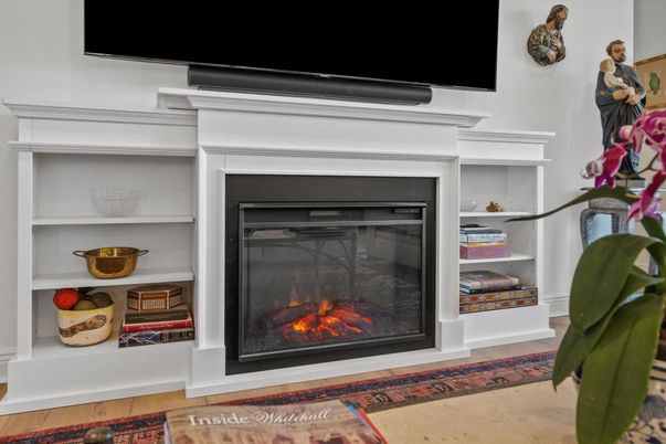 Fireplace, Interior, Wood Texture Flooring