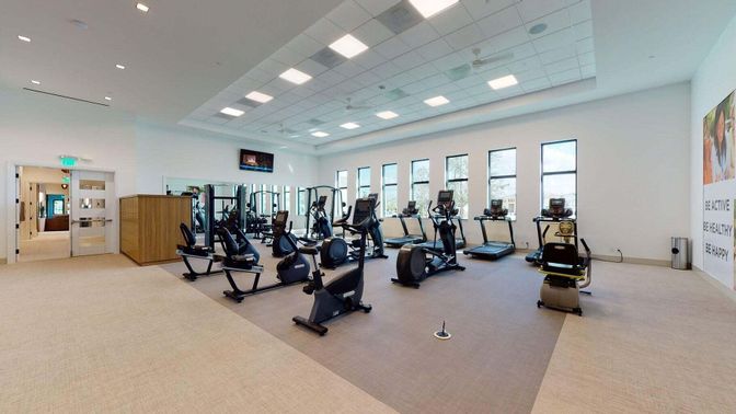 Fitness Equipment, Gym, Interior, Recessed Lighting