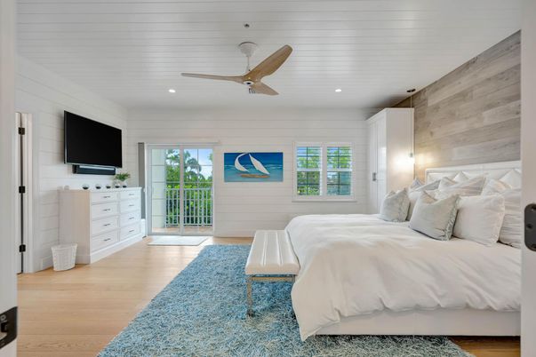 Bedroom, Interior, Recessed Lighting, Wood Texture Flooring, Wooden Walls