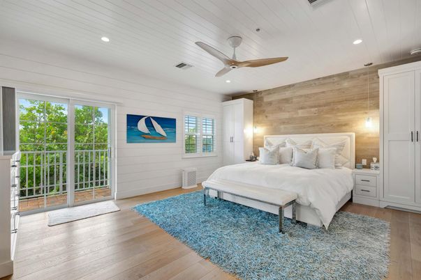 Bedroom, Interior, Recessed Lighting, Wood Texture Flooring, Wooden Walls