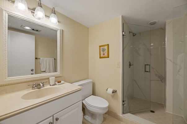 Bathroom, Glass Shower, Interior, Marble Walls
