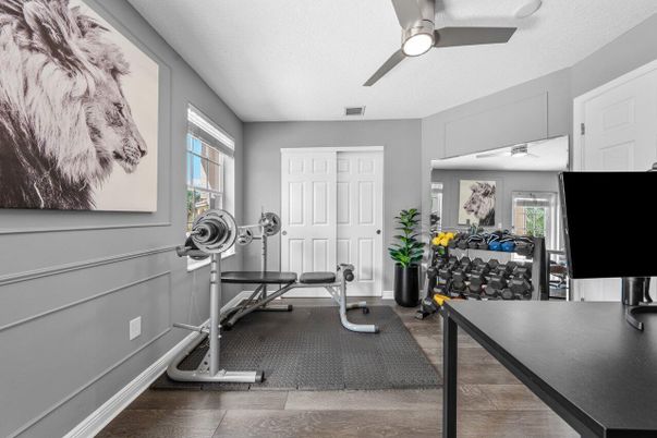 Fitness Equipment, Interior, Wood Texture Flooring