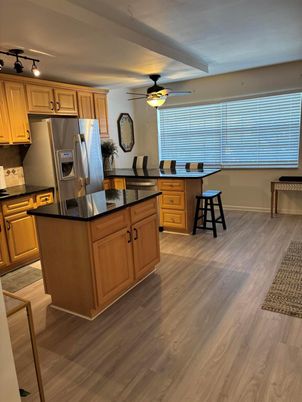 Interior, Kitchen, Stainless Steel Appliances, Wood Texture Flooring