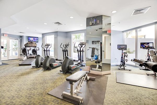 Fitness Equipment, Gym, Interior, Recessed Lighting