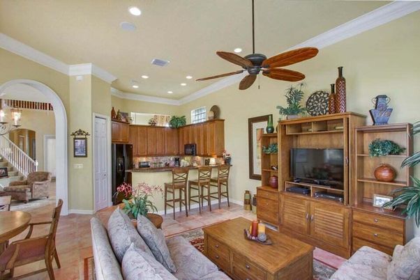 Dining room, Interior, Kitchen, Living room, Recessed Lighting