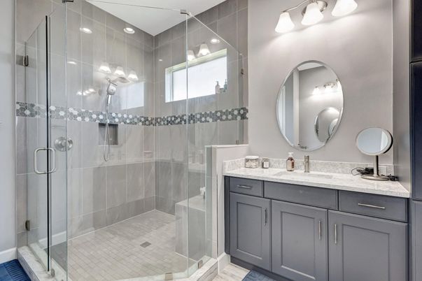 Bathroom, Dual Sink Vanities, Glass Shower, Interior