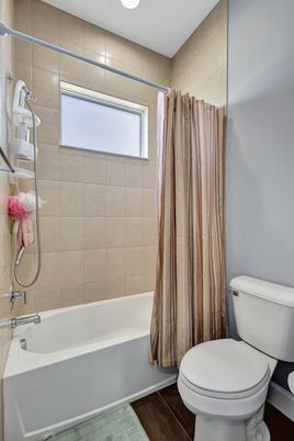 Bathroom, Interior, Recessed Lighting, Wood Texture Flooring