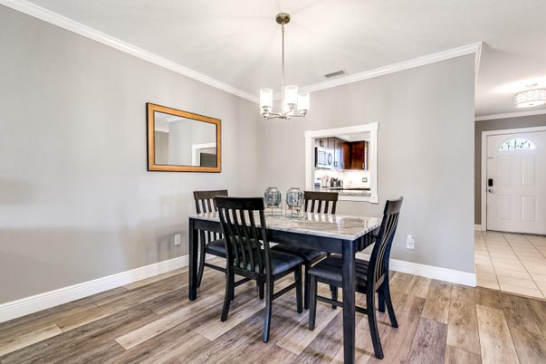 Chandelier, Dining room, Interior, Pendant Lights, Wood Texture Flooring