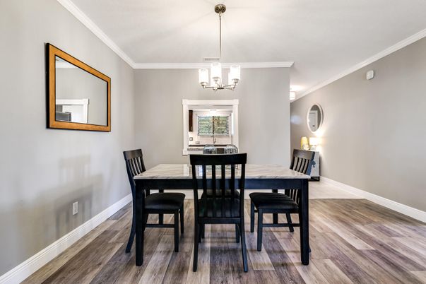 Chandelier, Dining room, Interior, Pendant Lights, Wood Texture Flooring