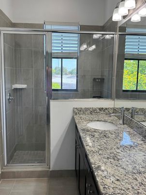 Bathroom, Dual Sink Vanities, Glass Shower, Interior