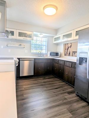 Interior, Kitchen, Stainless Steel Appliances, Wood Texture Flooring