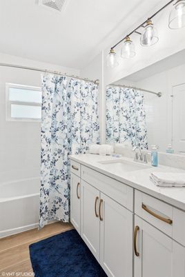 Bathroom, Dual Sink Vanities, Interior, Wood Texture Flooring