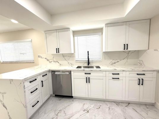 Interior, Kitchen, Marble, Marble Walls, Recessed Lighting