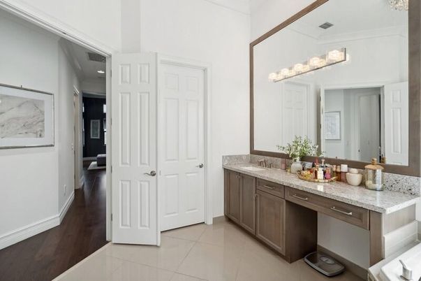 Bathroom, Dual Sink Vanities, Interior, Wood Texture Flooring