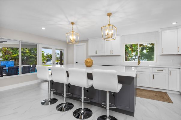 Interior, Kitchen, Marble, Pendant Lights, Recessed Lighting