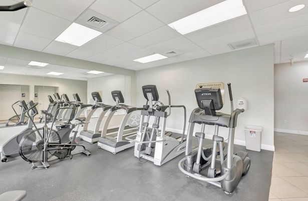Fitness Equipment, Gym, Interior, Recessed Lighting