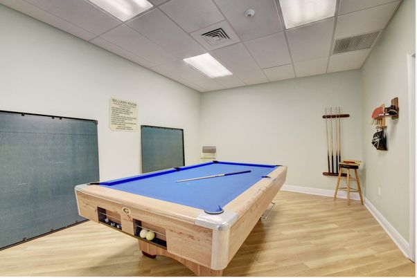 Billiard Table, Game Room, Interior, Wood Texture Flooring