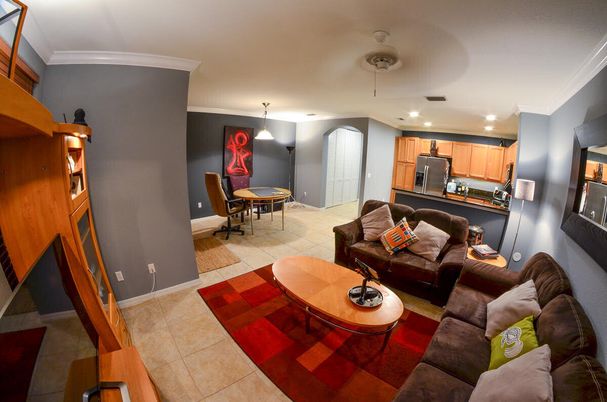 Dining room, Interior, Kitchen, Living room, Pendant Lights, Recessed Lighting, Stainless Steel Appliances