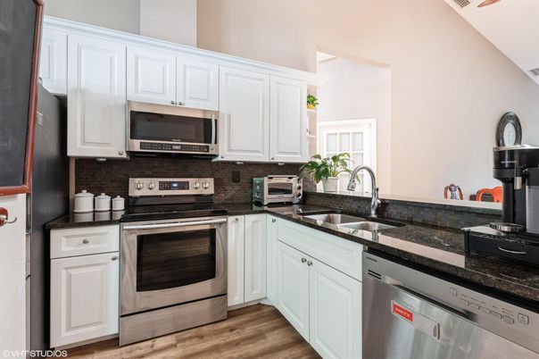 Interior, Kitchen, Stainless Steel Appliances, Wood Texture Flooring