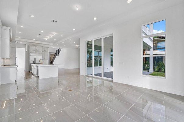 Empty room, Interior, Kitchen, Recessed Lighting
