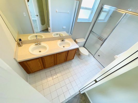 Bathroom, Dual Sink Vanities, Glass Shower, Interior