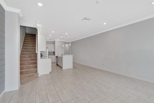 Empty room, Interior, Kitchen, Recessed Lighting