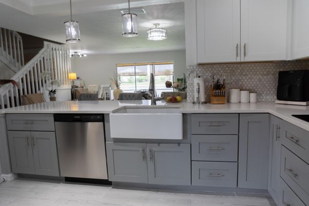Interior, Kitchen, Marble, Pendant Lights, Stainless Steel Appliances