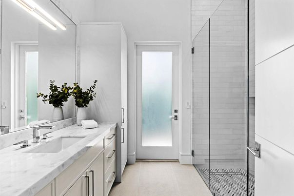 Bathroom, Dual Sink Vanities, Glass Shower, Interior