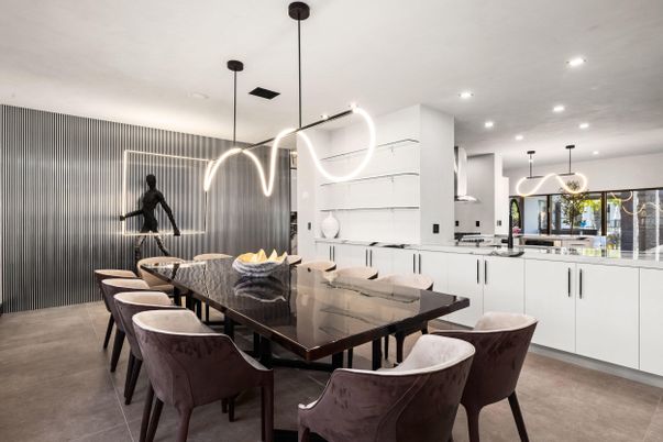 Dining room, Interior, Kitchen, Pendant Lights, Recessed Lighting