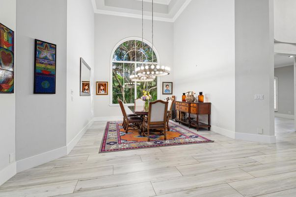 Chandelier, Dining room, Interior, Pendant Lights, Wood Texture Flooring