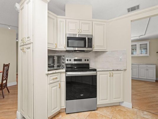 Interior, Kitchen, Stainless Steel Appliances, Wood Texture Flooring