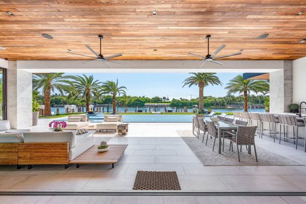 Exterior, Living room, Pool, Water, Wooden Ceilings
