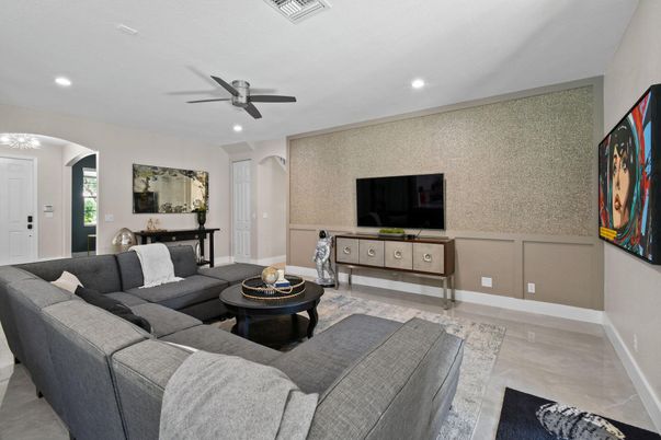 Interior, Living room, Recessed Lighting