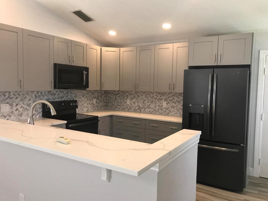 Interior, Kitchen, Recessed Lighting, Wood Texture Flooring