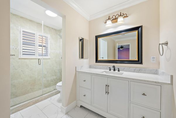 Bathroom, Glass Shower, Interior, Marble